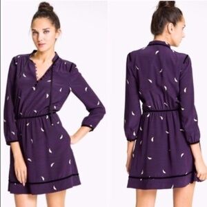 Juicy Couture Blackberry Dress Silk Long Sleeve Purple Babydoll Sz 0